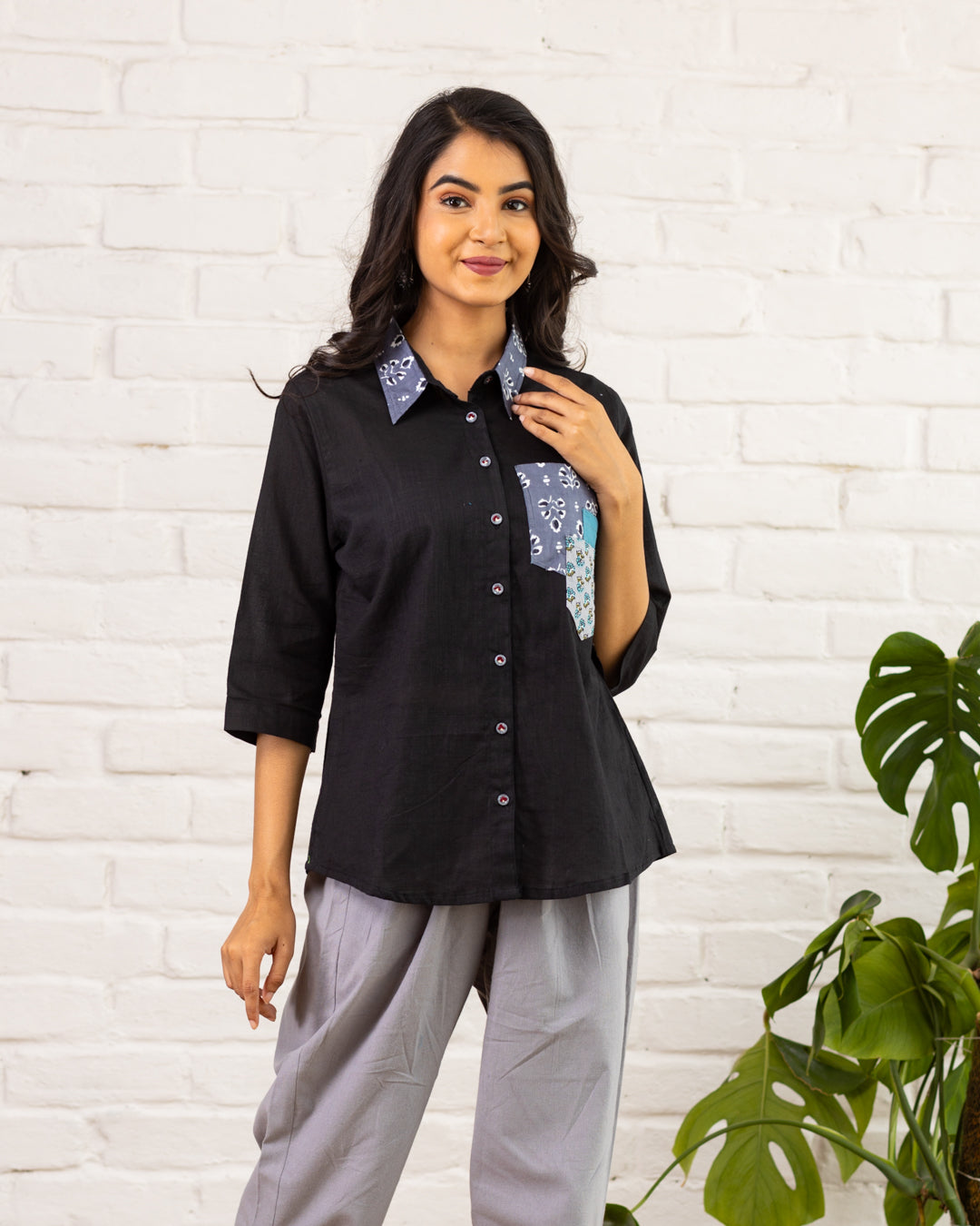 Plain Black Three Pocket Shirt