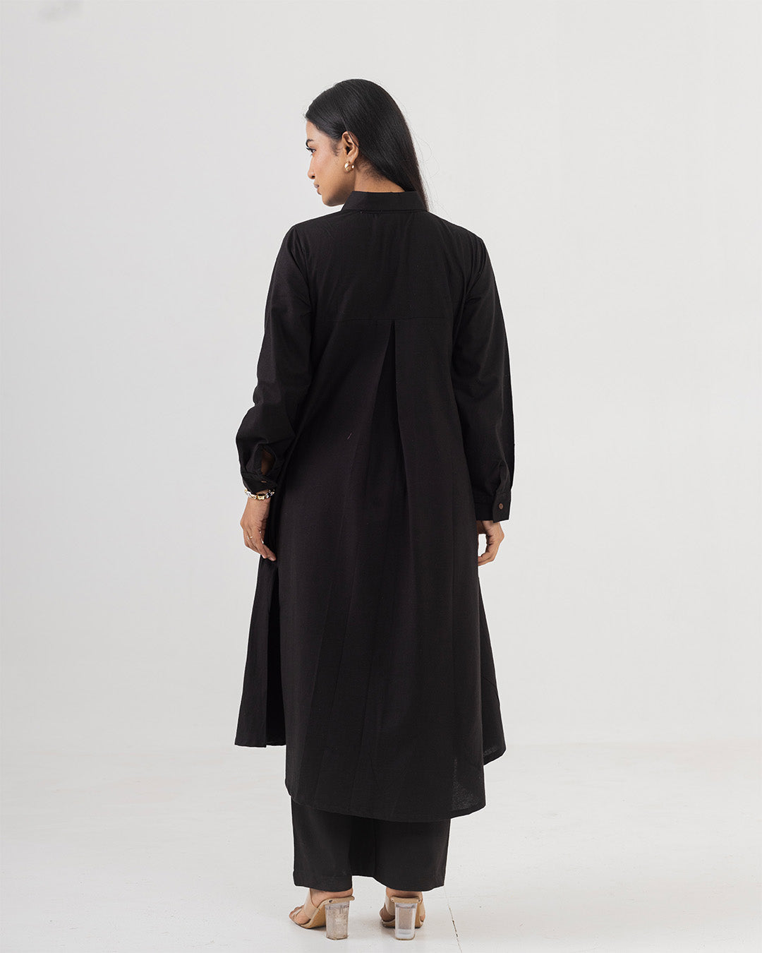 Dawn Black Front Open Shirt
