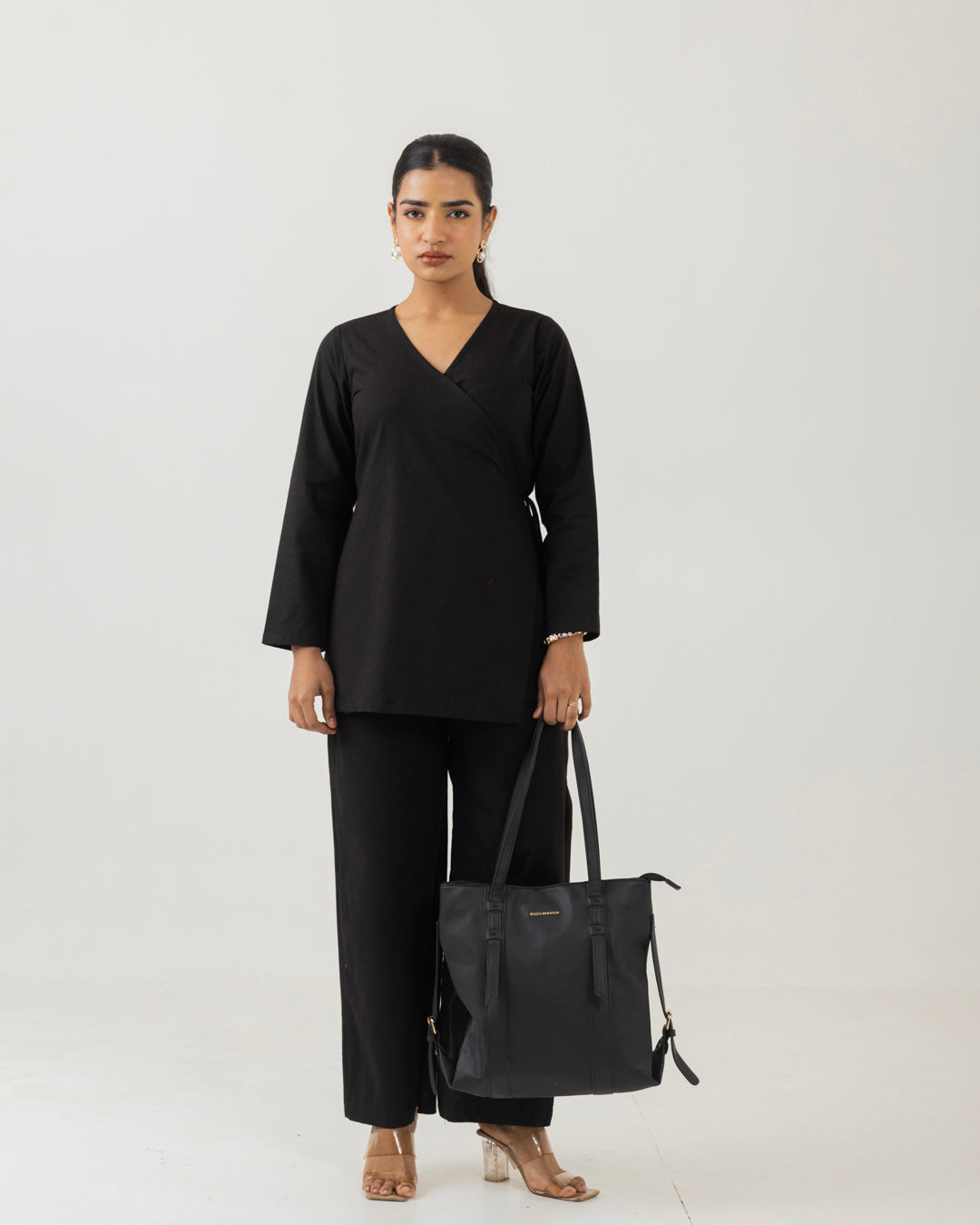 Nest Black Angarkha Top