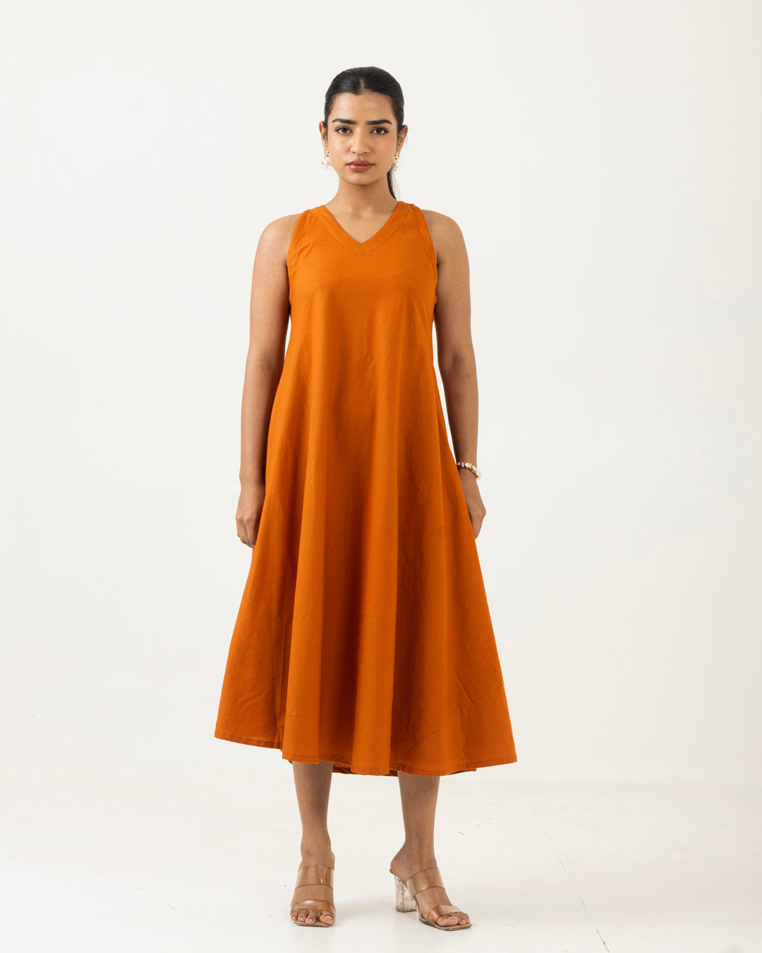 Easy Flow Rust Dress