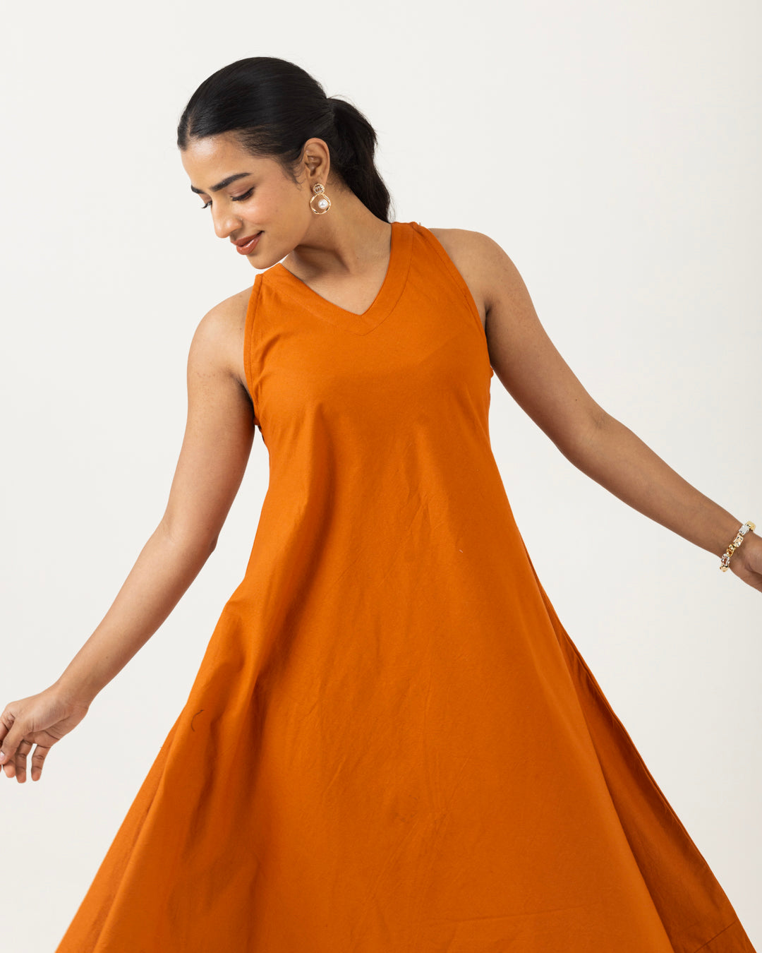 Easy Flow Rust Dress