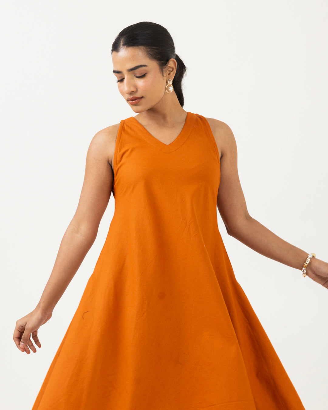 Easy Flow Rust Dress