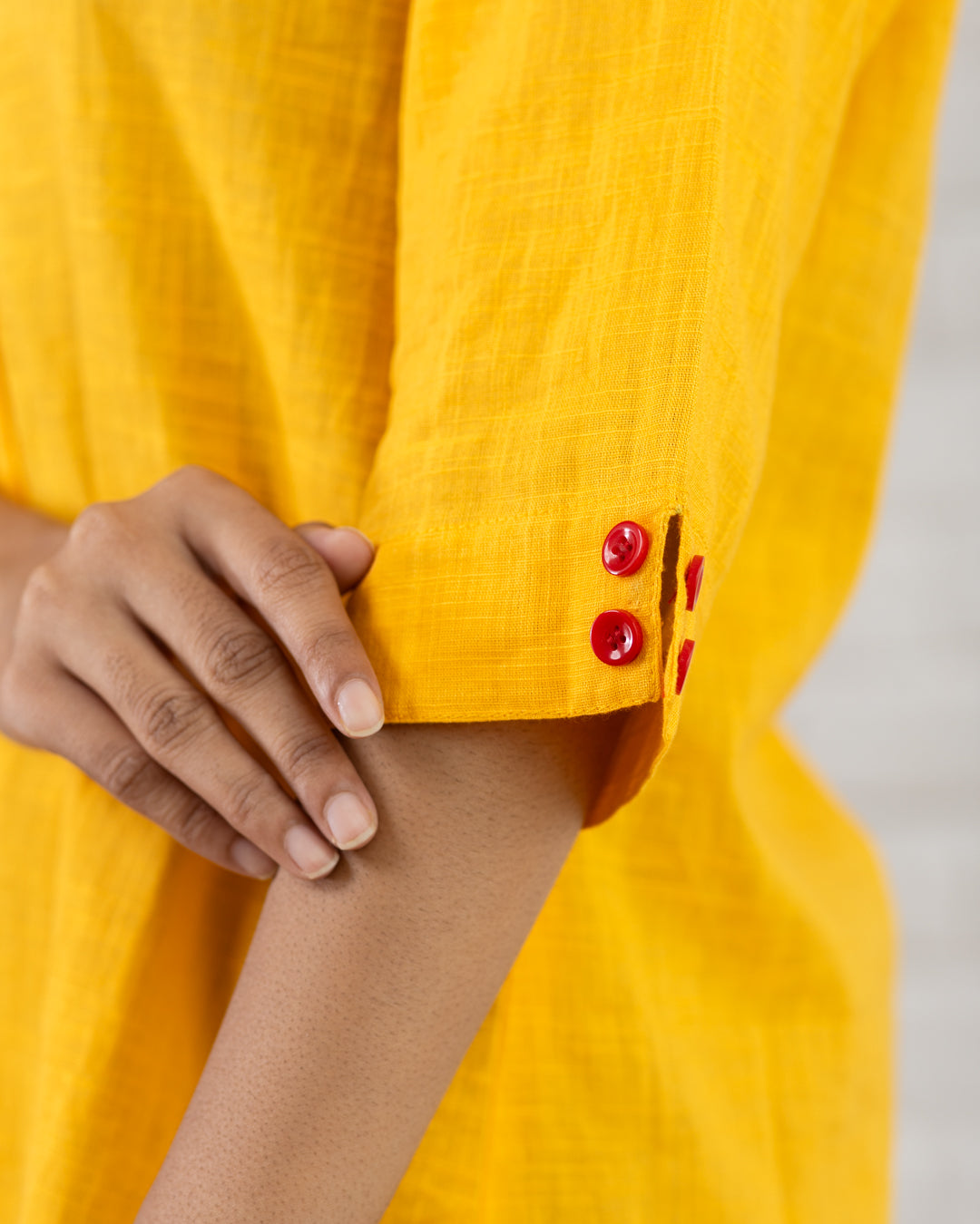 Yellow Leaf Embroidery Shirt
