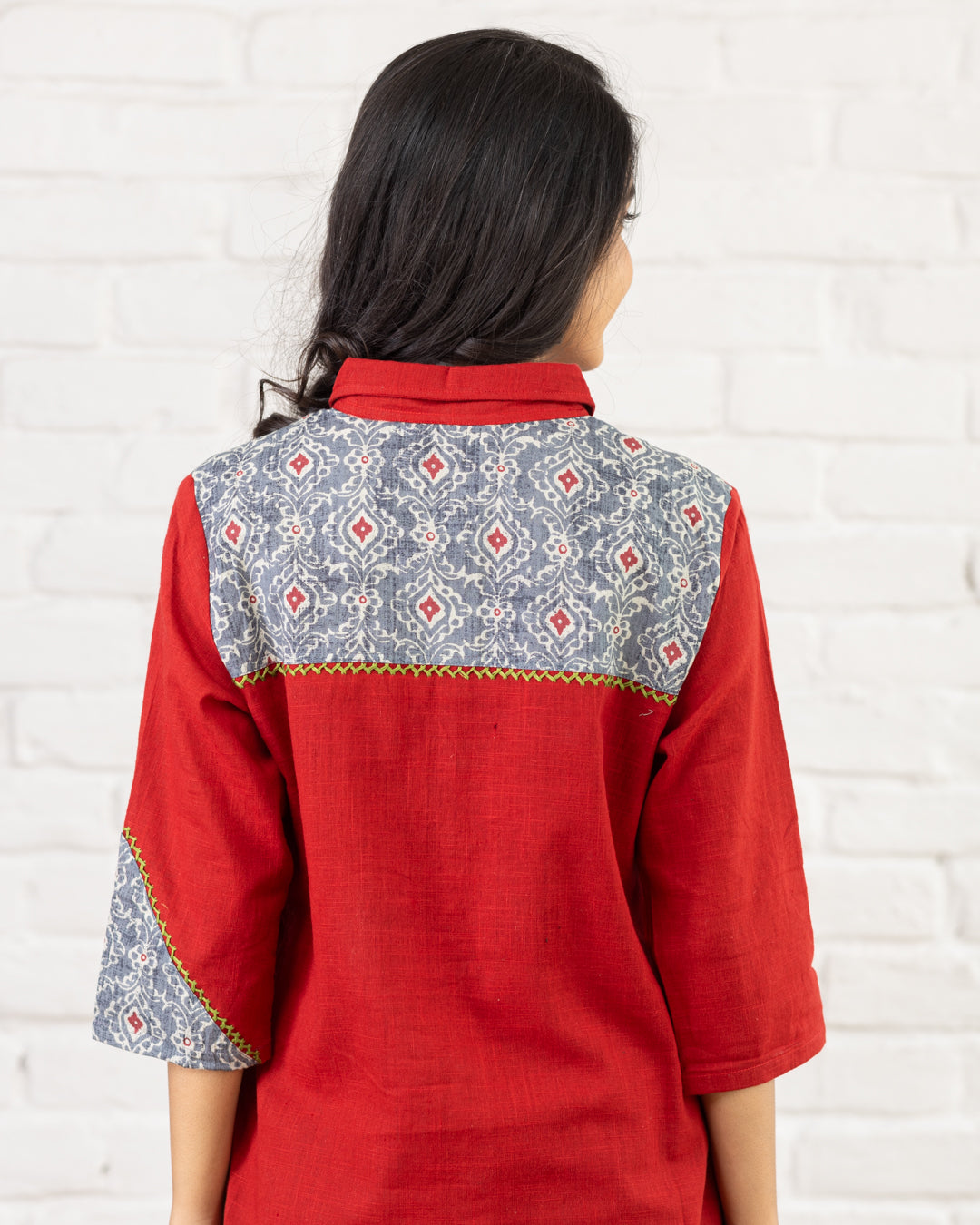 Red Shoulder Patch Work Shirt