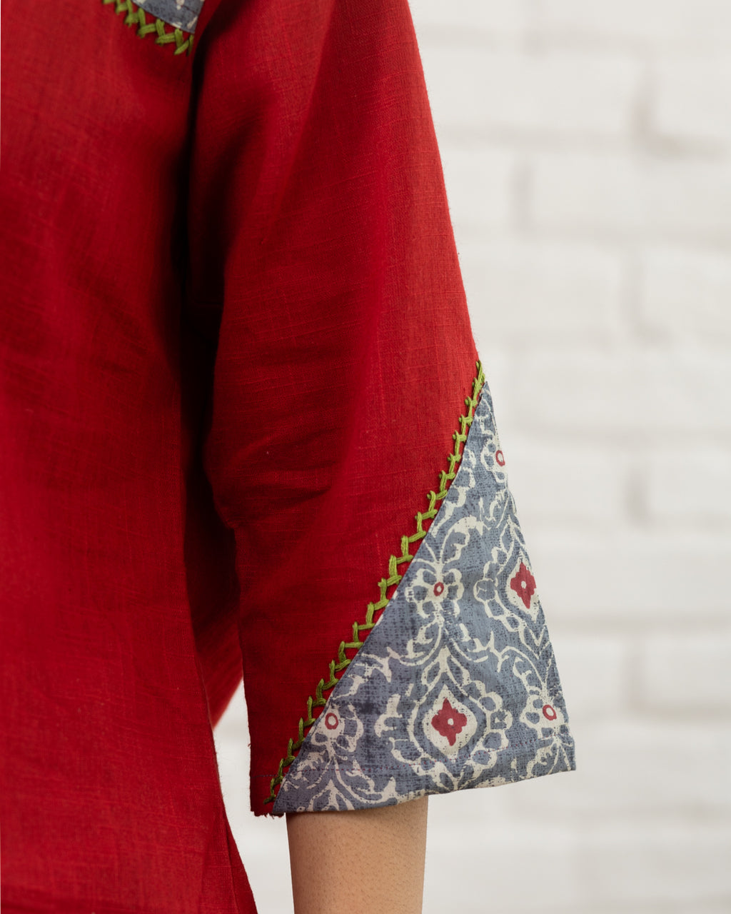Red Shoulder Patch Work Shirt