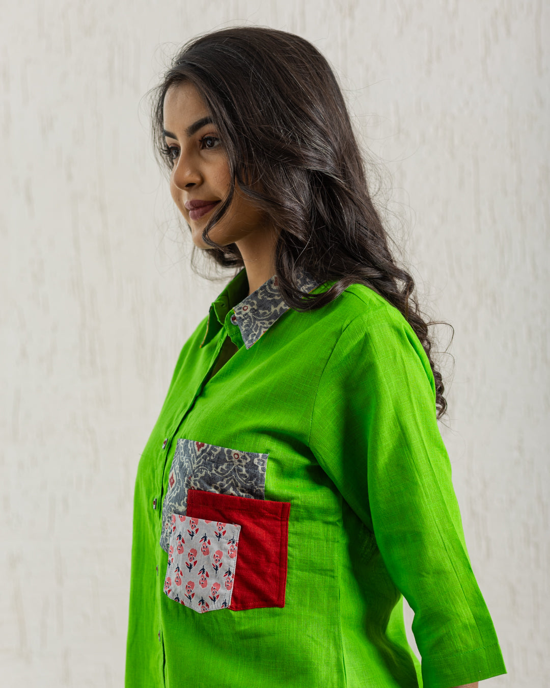 Plain Green Three Pocket Shirt