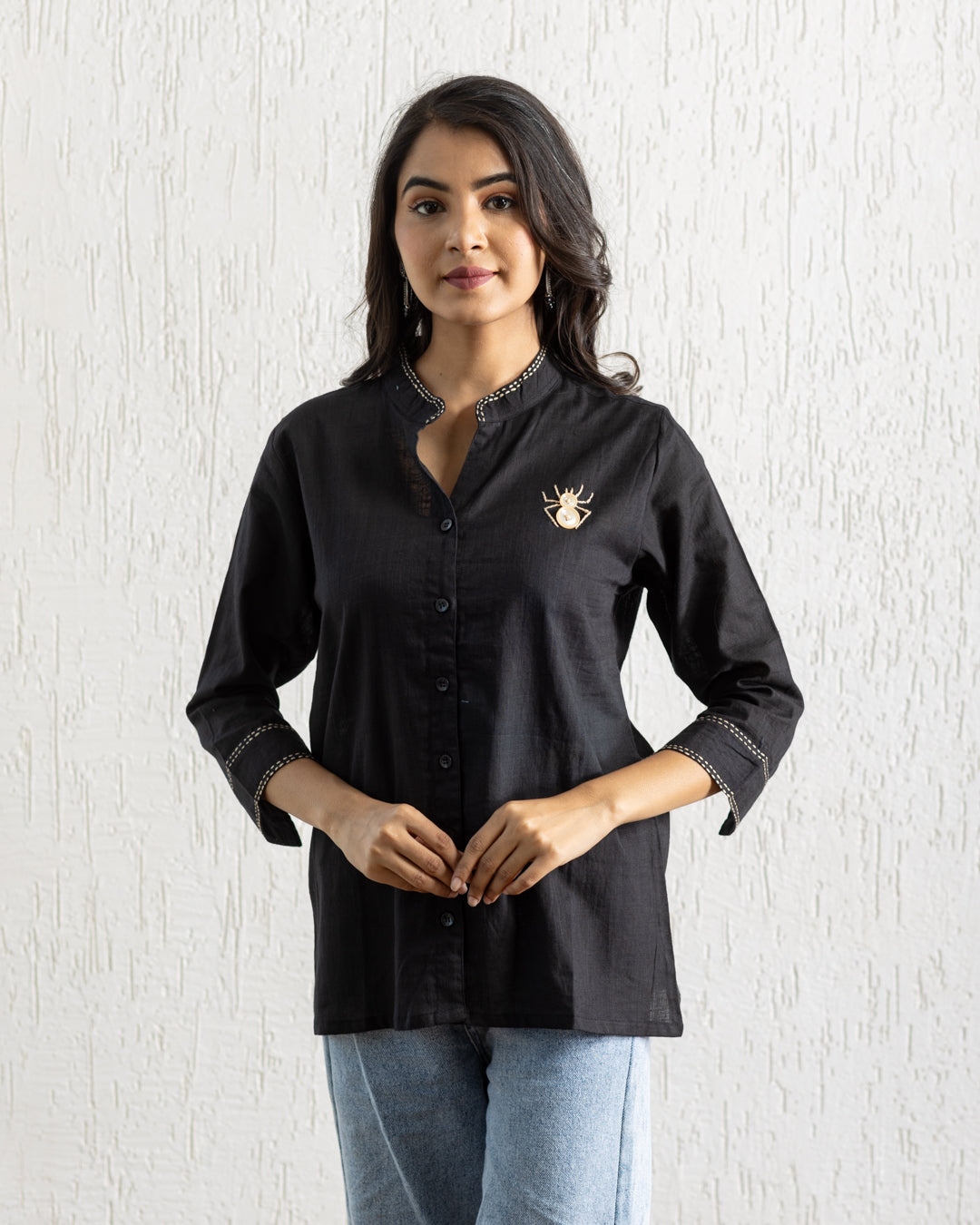 Plain Black Beetle Embroidery