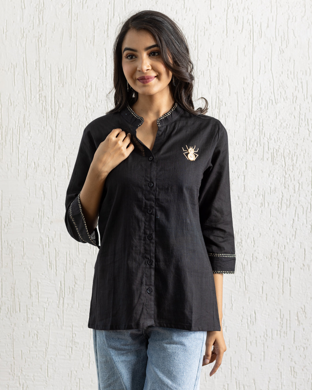 Plain Black Beetle Embroidery