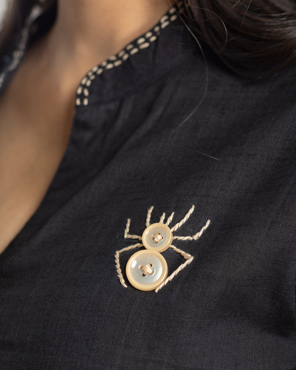 Plain Black Beetle Embroidery