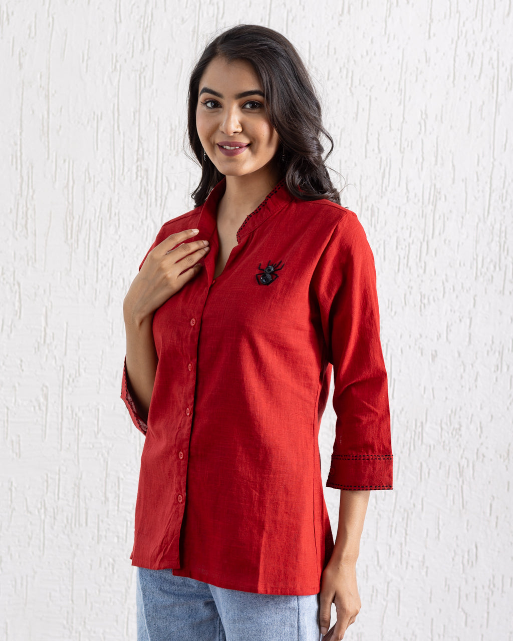 Plain Red Beetle Embroidery
