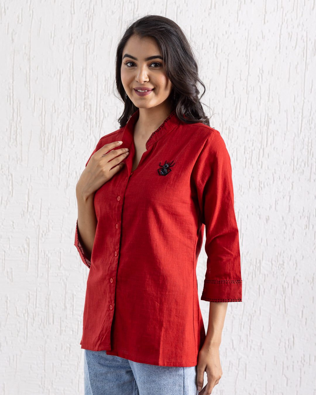 Plain Red Beetle Embroidery