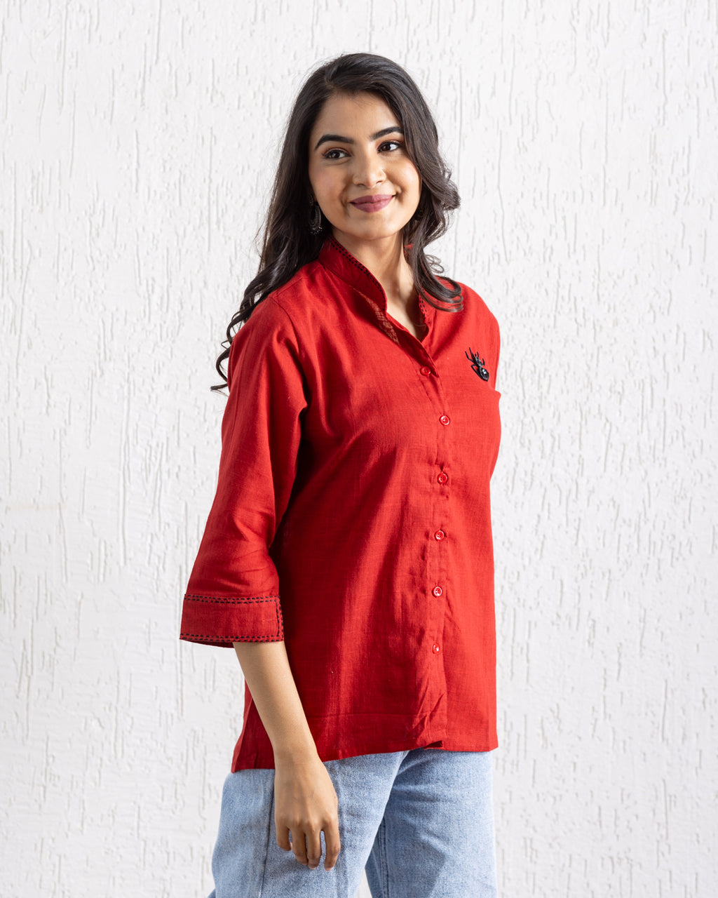 Plain Red Beetle Embroidery