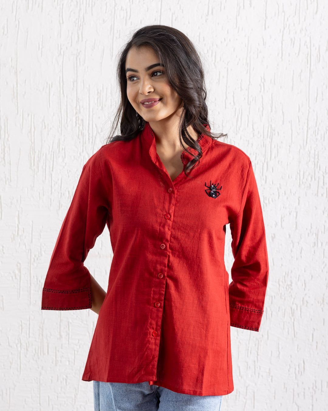 Plain Red Beetle Embroidery