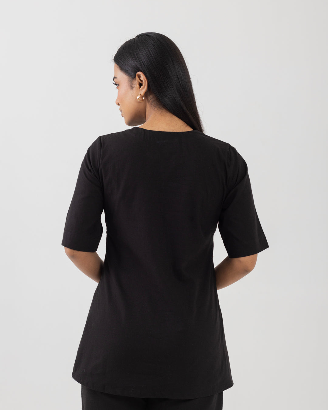 Front Box Pleat Black Top