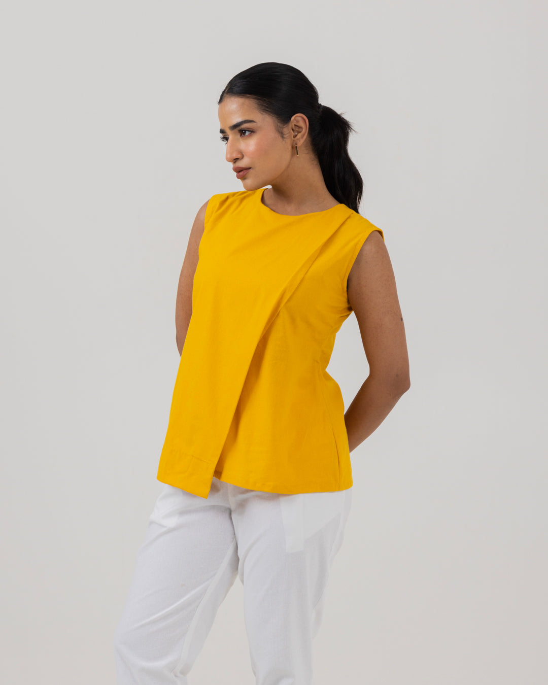 Asymmetric Front Open Yellow Top