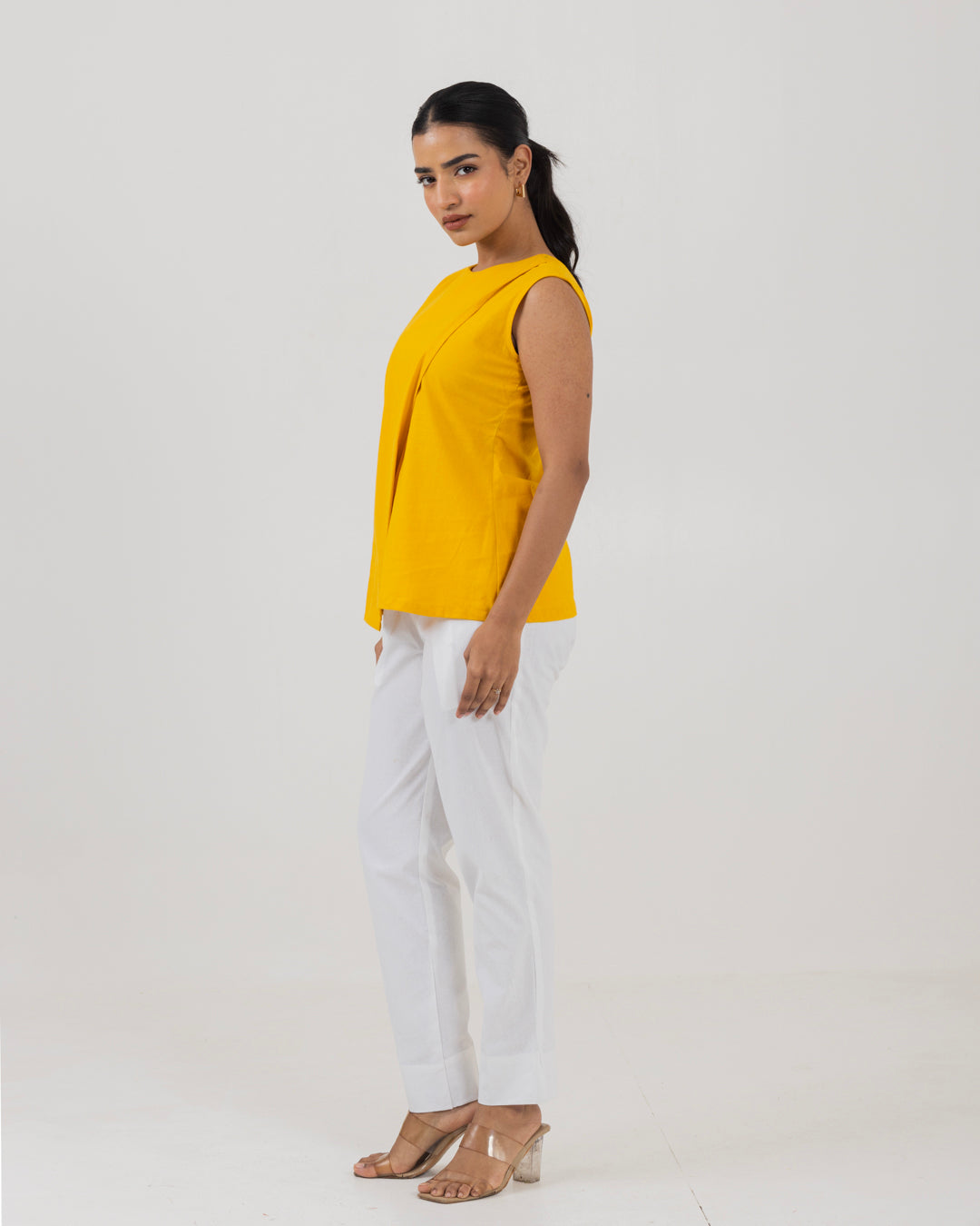 Asymmetric Front Open Yellow Top