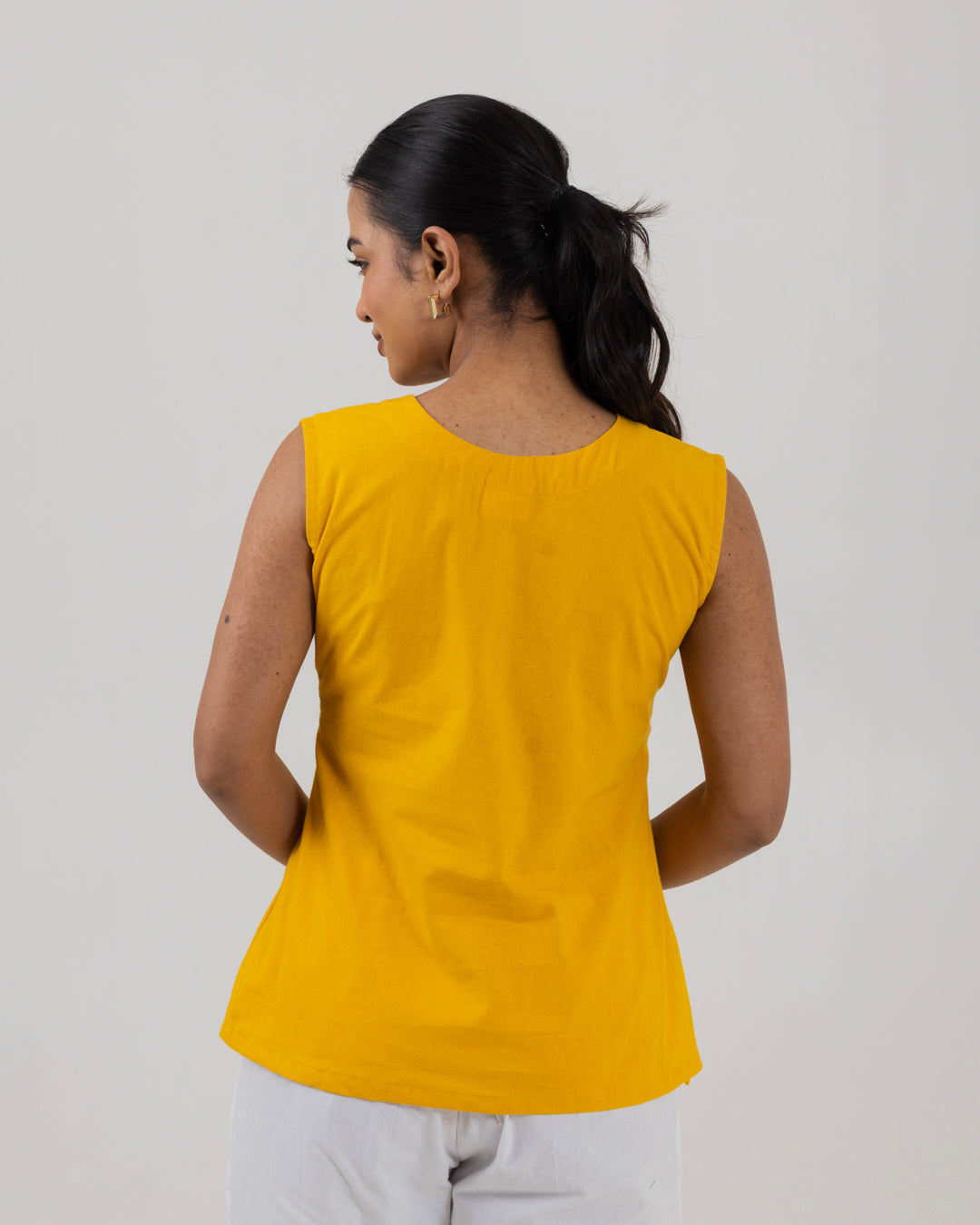 Asymmetric Front Open Yellow Top