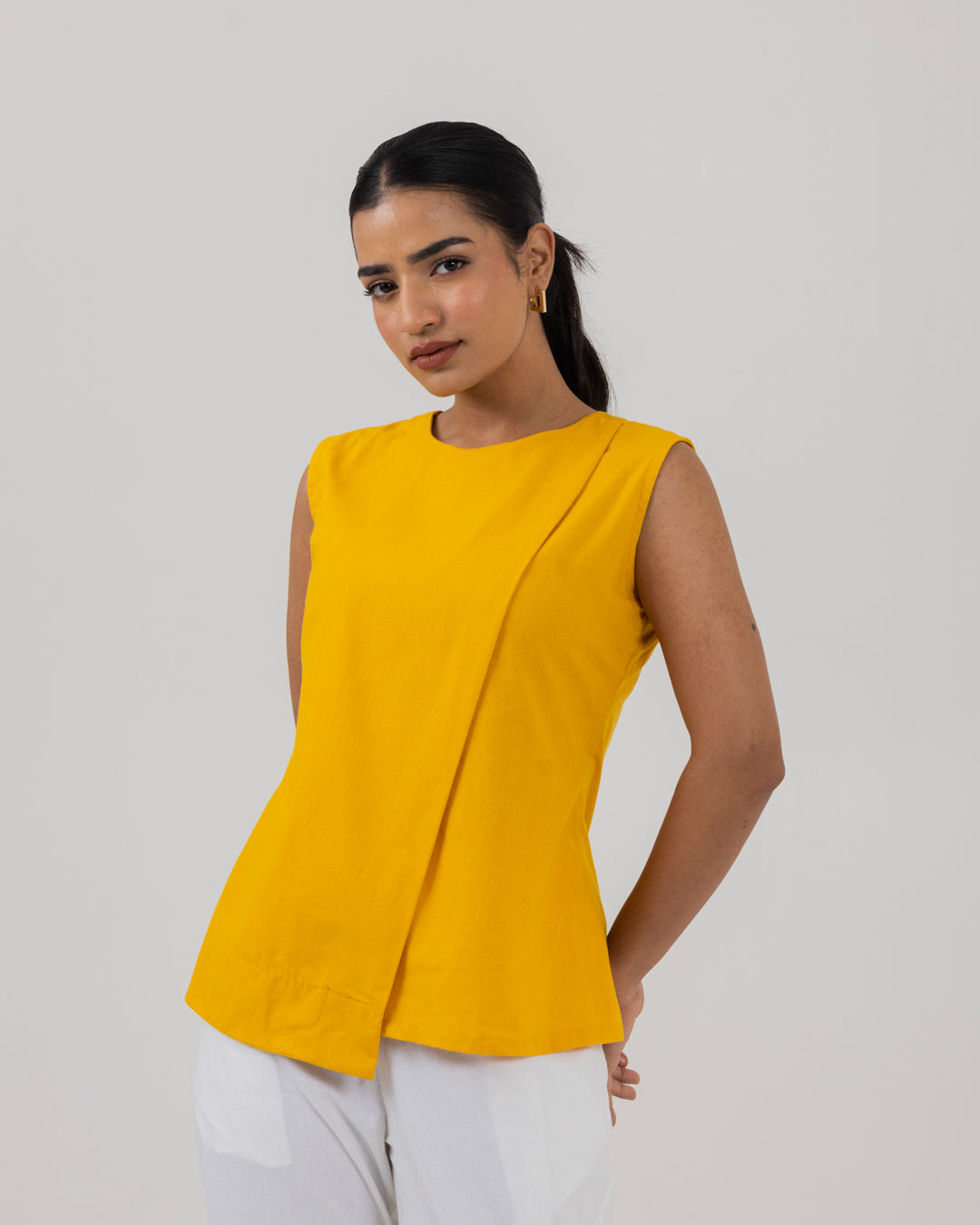 Asymmetric Front Open Yellow Top