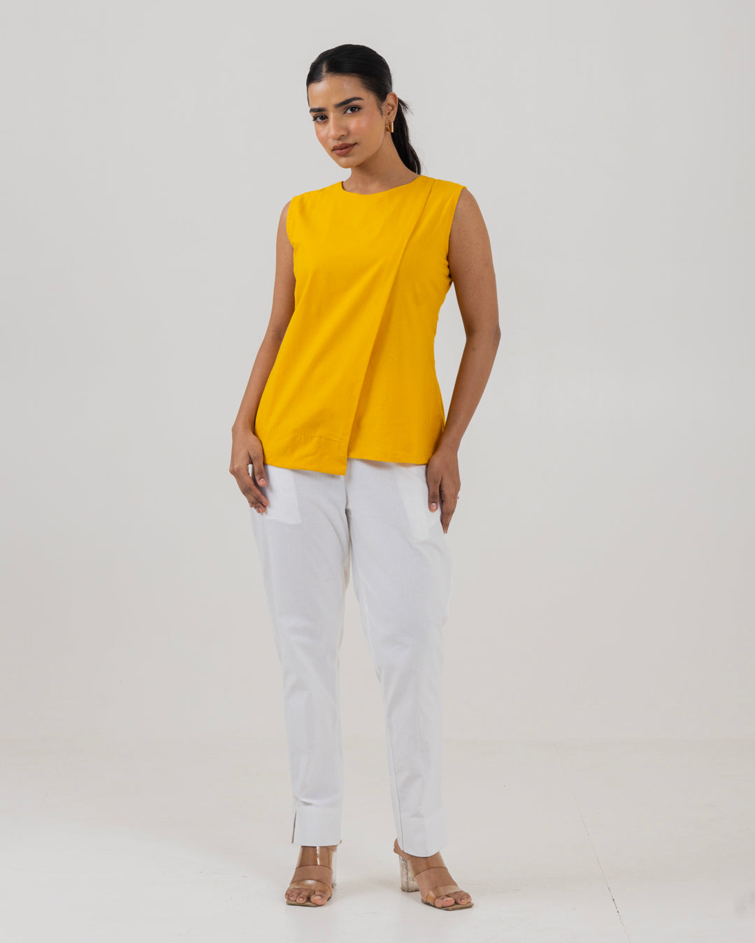 Asymmetric Front Open Yellow Top