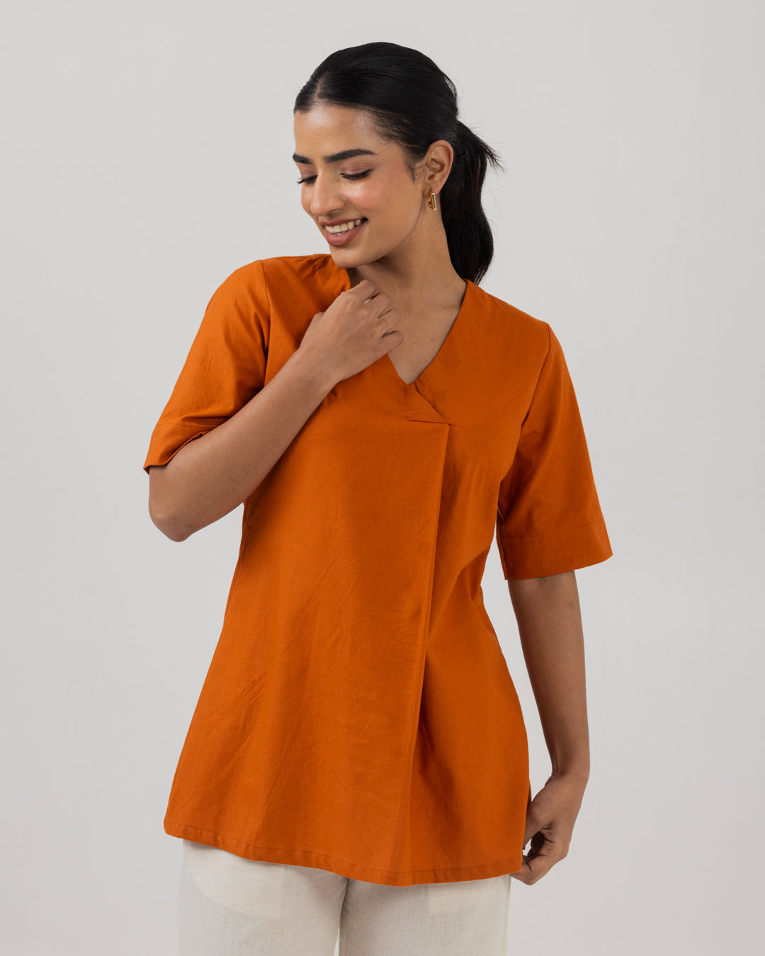 Front Box Pleat Rust Top