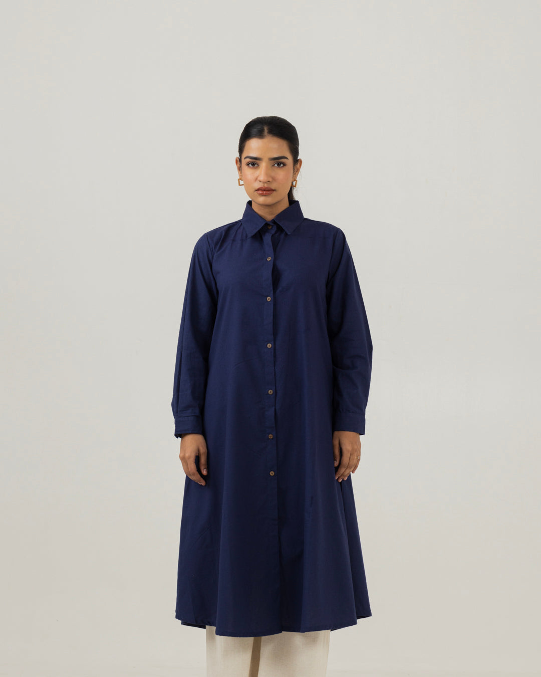 Dawn Mid NIght Blue Front Open Shirt