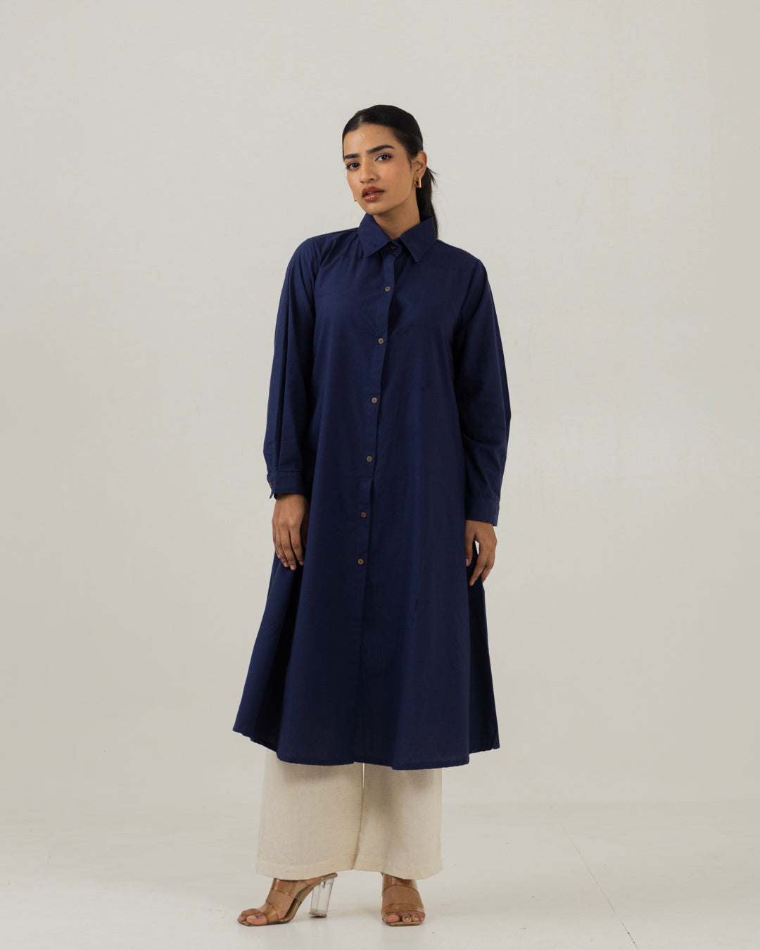 Dawn Mid NIght Blue Front Open Shirt