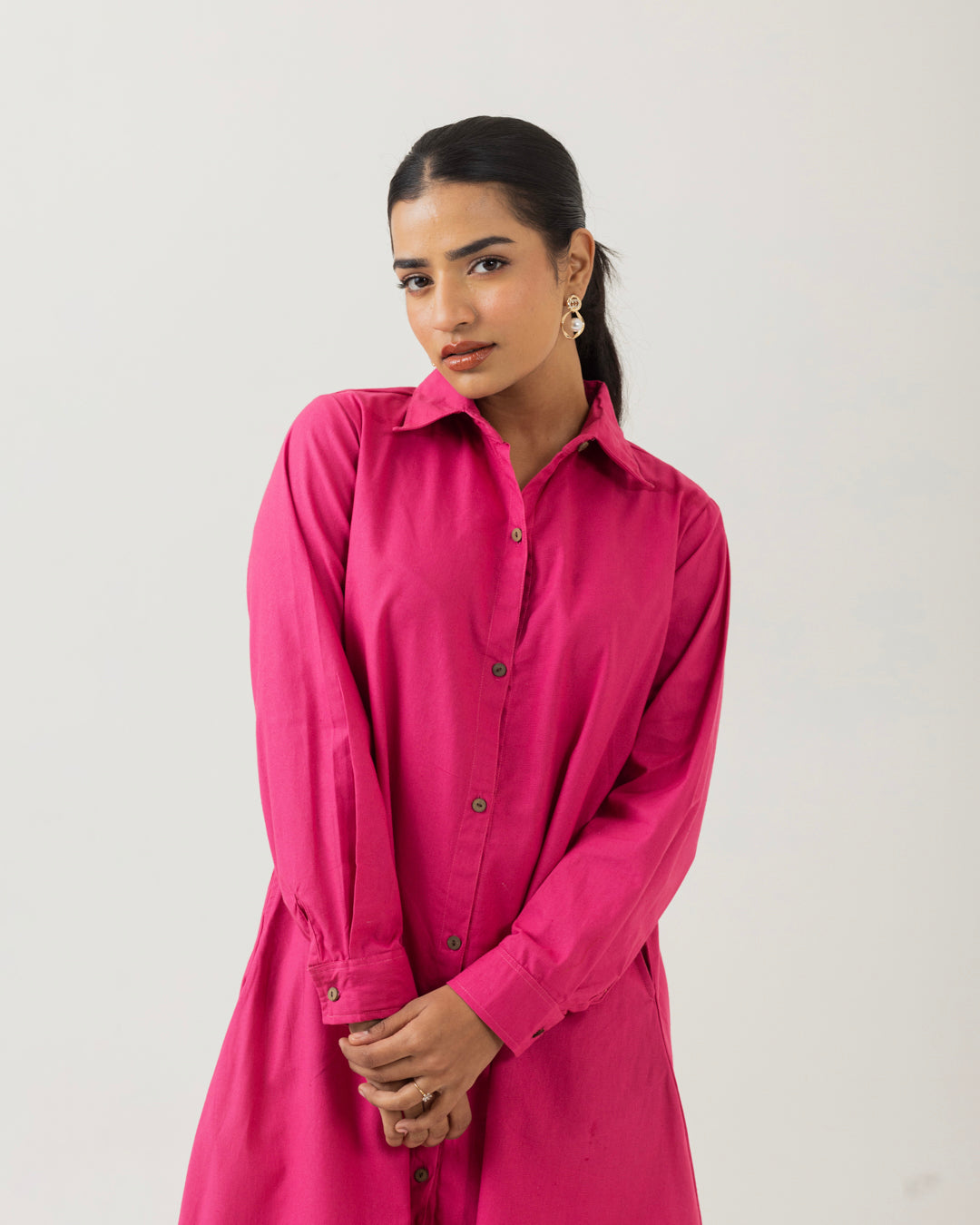 Dawn Pink Front Open Shirt