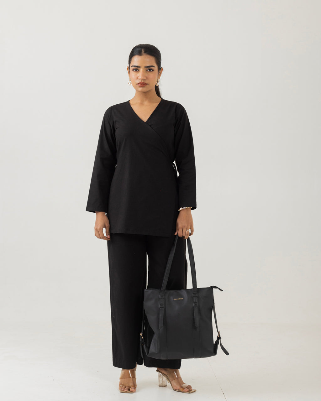 Nest Black Angarkha Top