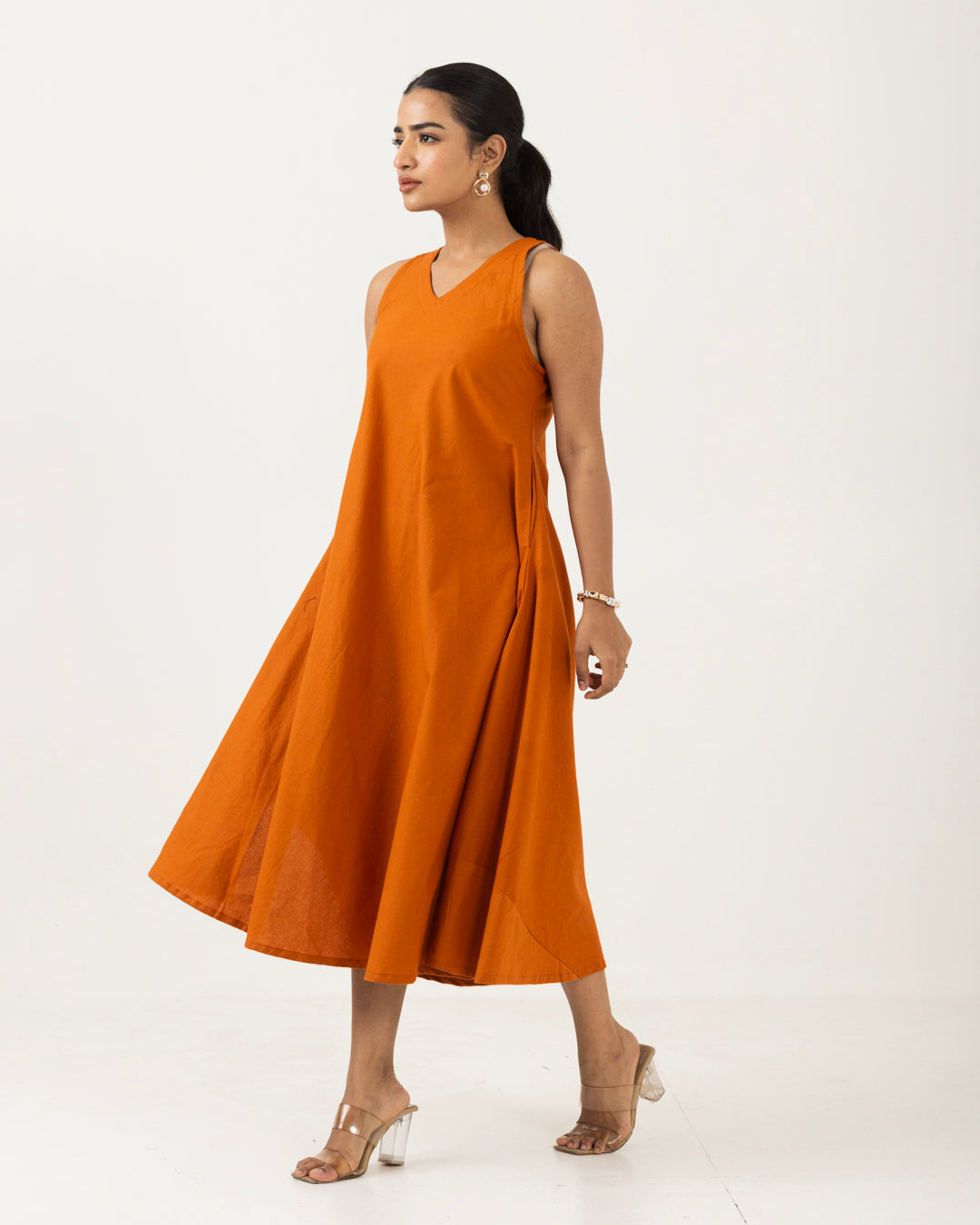 Easy Flow Rust Dress