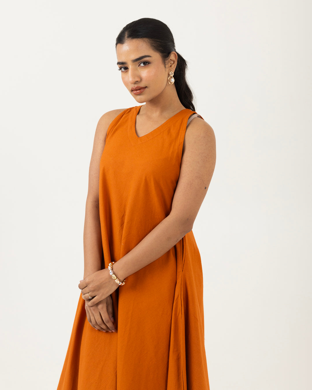 Easy Flow Rust Dress